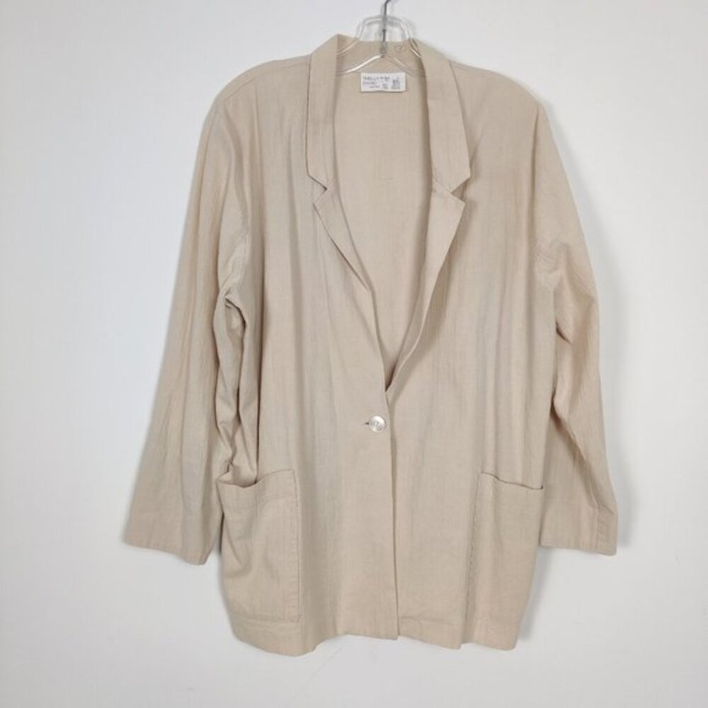 Shelly David Creations Womens Blazer Size 20 Beige Cotton Business